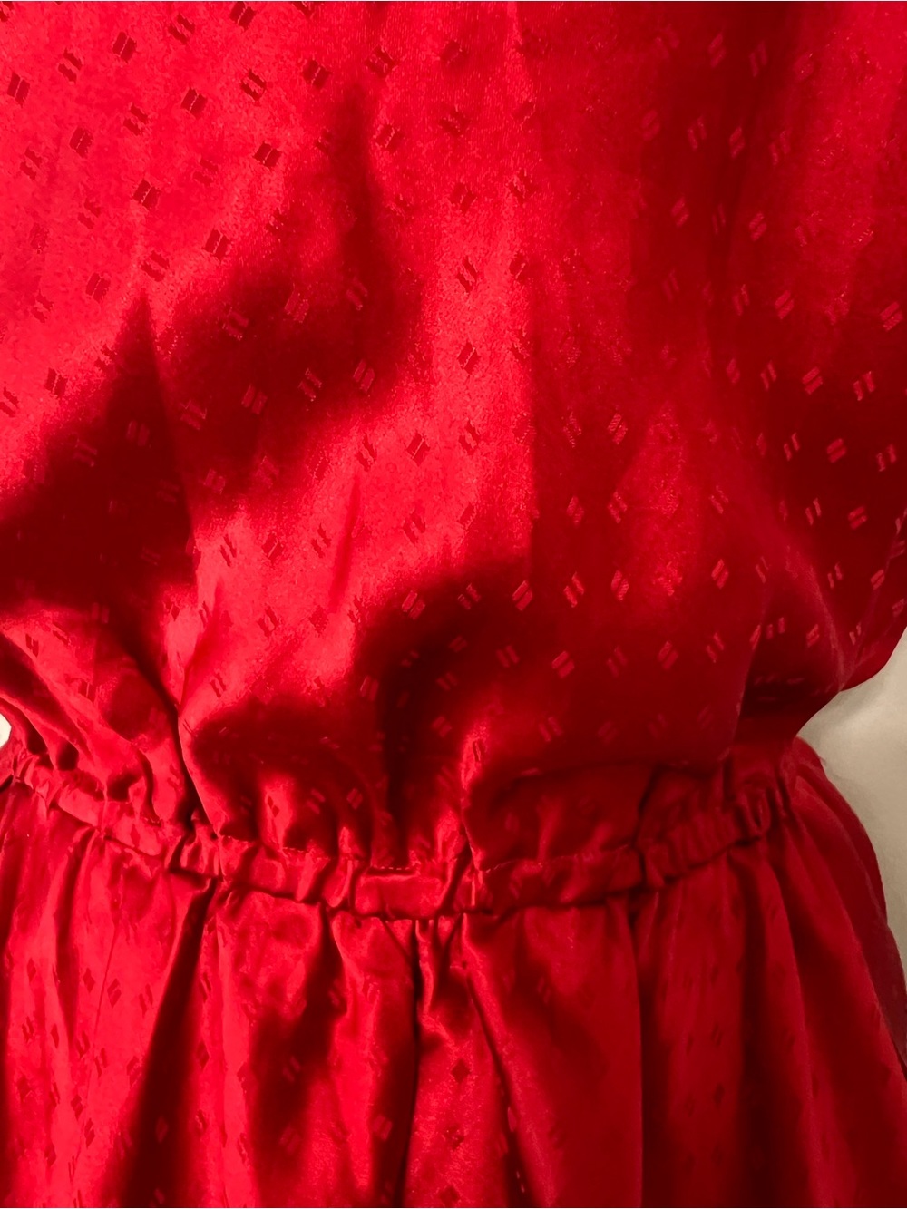 Vintage Galadriel 100% Silk Red Romper Teddy Lingerie Bodysuit Size L - Picture 4 of 15